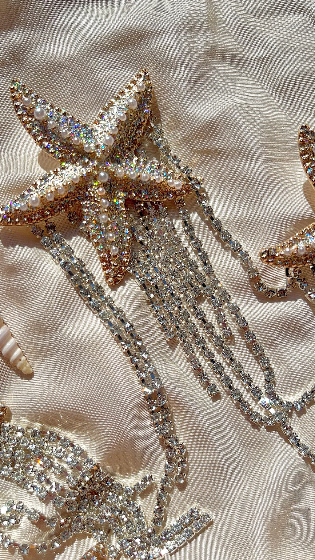 Glittering Starfish Earrings