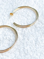 Wine Date 14K Gold Dipped Double Hoops