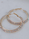 Extra Glam Small Rhinestone Hoops